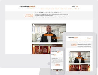 Website und Aussteller-Messeboard für die "Franchise Expo Frankfurt"