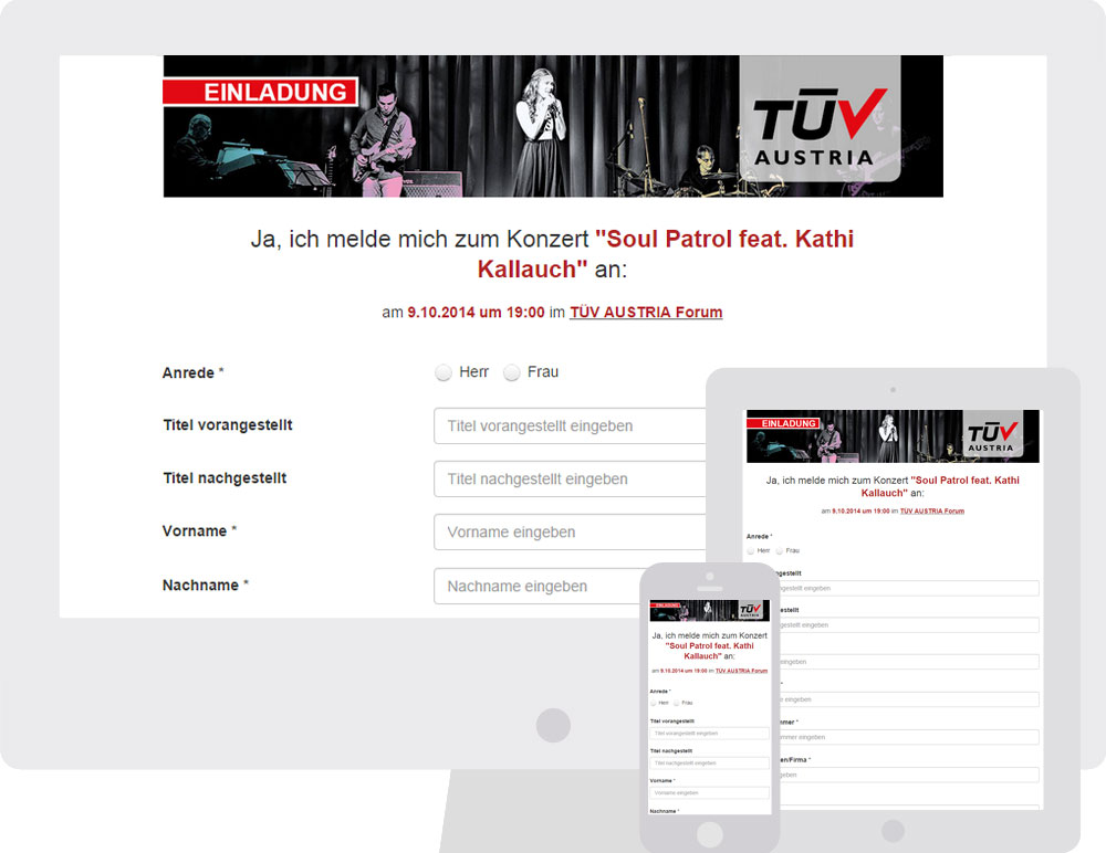 Responsive Online Promotion für TÜV Austria