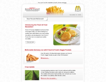 Newsletter für McDonalds Mitarbeiter