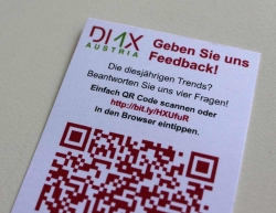 Das Kärtchen mit QR-Code und Kurz-URL