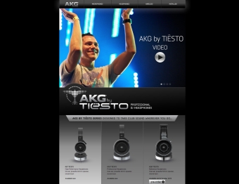 Landingpage für Kopfhörerserie by DJ Tiësto