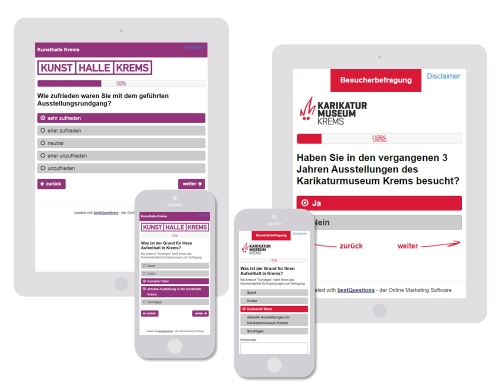 Kunstmeile Krems - Online Umfrage auf Smartphone und Tablet