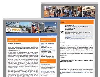 Riegl Newsletter und Einladungsmanagement