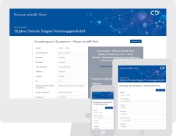 Landingpage für die Online Anmeldung zum Symposium der Christian Doppler Forschungsgesellschaft