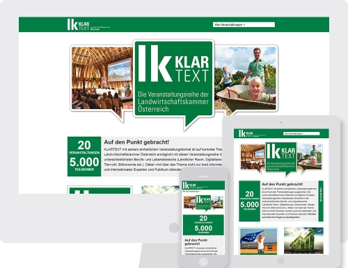 Informative Website für die Veranstaltungsreihe „LK-Klartext (Kompakt)“